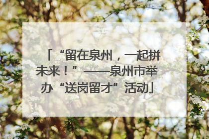 “留在泉州，一起拼未来！”——泉州市举办“送岗留才”活动