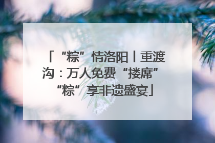 “粽”情洛阳丨重渡沟：万人免费“搂席” “粽”享非遗盛宴