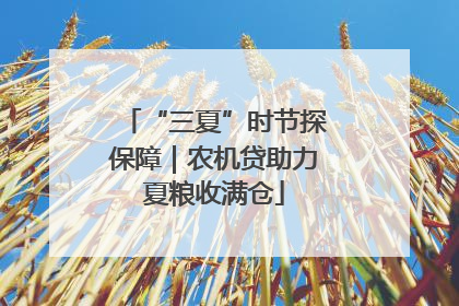 “三夏”时节探保障｜农机贷助力夏粮收满仓