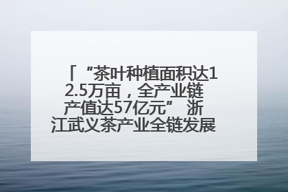 “茶叶种植面积达12.5万亩，全产业链产值达57亿元” 浙江武义茶产业全链发展“加速度”