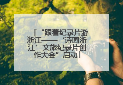 “跟着纪录片游浙江——‘诗画浙江’文旅纪录片创作大会”启动