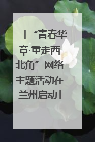 “青春华章·重走西北角”网络主题活动在兰州启动