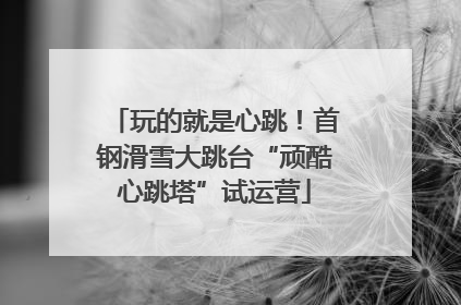 玩的就是心跳！首钢滑雪大跳台“顽酷心跳塔”试运营