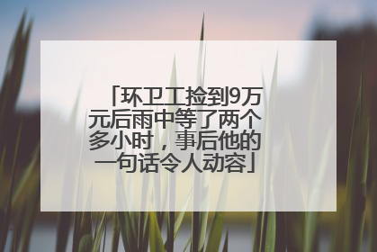 环卫工捡到9万元后雨中等了两个多小时，事后他的一句话令人动容