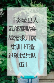 炎陵县人武部紧贴实战需求开展集训 打造过硬民兵队伍