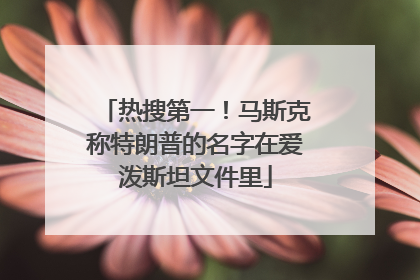 热搜第一！马斯克称特朗普的名字在爱泼斯坦文件里