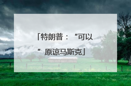 特朗普：“可以”原谅马斯克