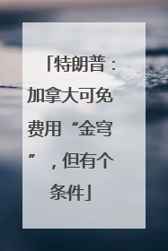 特朗普：加拿大可免费用“金穹”，但有个条件