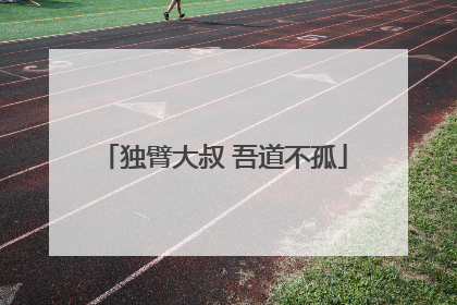 独臂大叔 吾道不孤