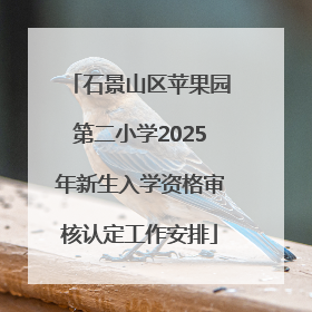 石景山区苹果园第二小学2025年新生入学资格审核认定工作安排
