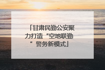 甘肃民勤公安聚力打造“空地联勤”警务新模式