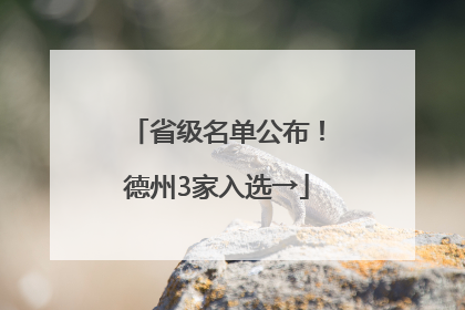 省级名单公布！德州3家入选→