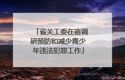 省关工委在宿调研预防和减少青少年违法犯罪工作
