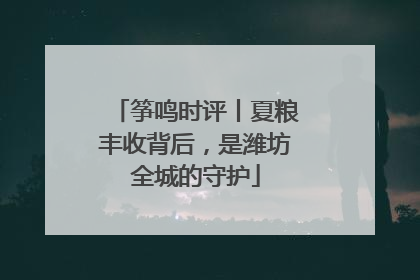 筝鸣时评丨夏粮丰收背后，是潍坊全城的守护