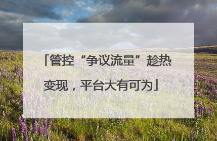 管控“争议流量”趁热变现，平台大有可为