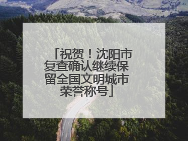 祝贺！沈阳市复查确认继续保留全国文明城市荣誉称号