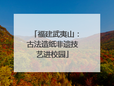 福建武夷山：古法造纸非遗技艺进校园