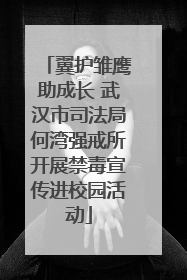 翼护雏鹰助成长 武汉市司法局何湾强戒所开展禁毒宣传进校园活动
