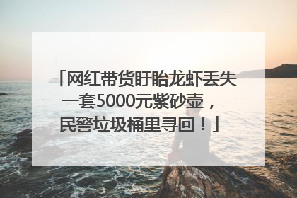 网红带货盱眙龙虾丢失一套5000元紫砂壶，民警垃圾桶里寻回！