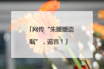 网传“朱媛媛遗嘱”，谣言！