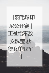 羽毛球印尼公开赛｜王祉怡不敌安洗莹 获得女单亚军