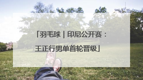 羽毛球｜印尼公开赛：王正行男单首轮晋级