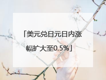 美元兑日元日内涨幅扩大至0.5%