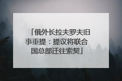 俄外长拉夫罗夫旧事重提：提议将联合国总部迁往索契