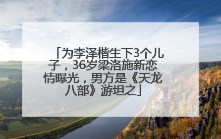 为李泽楷生下3个儿子，36岁梁洛施新恋情曝光，男方是《天龙八部》游坦之