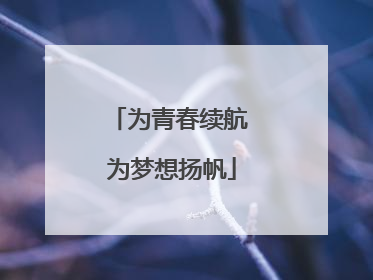 为青春续航 为梦想扬帆