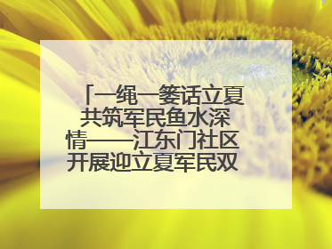 一绳一篓话立夏 共筑军民鱼水深情——江东门社区开展迎立夏军民双拥活动