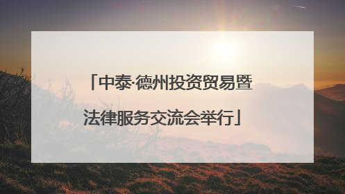 中泰·德州投资贸易暨法律服务交流会举行