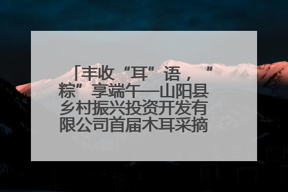 丰收“耳”语，“粽”享端午—山阳县乡村振兴投资开发有限公司首届木耳采摘活动盛大启幕