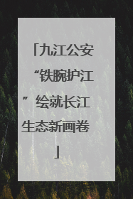 九江公安“铁腕护江”绘就长江生态新画卷