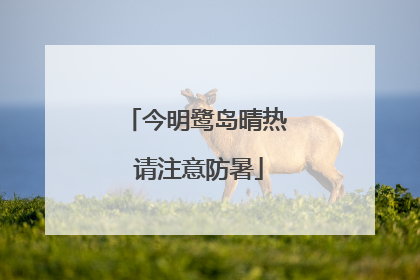 今明鹭岛晴热 请注意防暑
