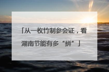 从一枚竹制参会证，看湖南节能有多“拼”