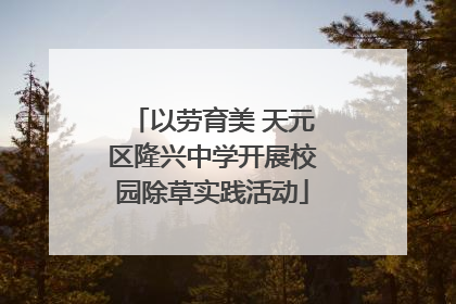 以劳育美 天元区隆兴中学开展校园除草实践活动