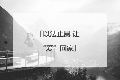 以法止暴 让“爱”回家
