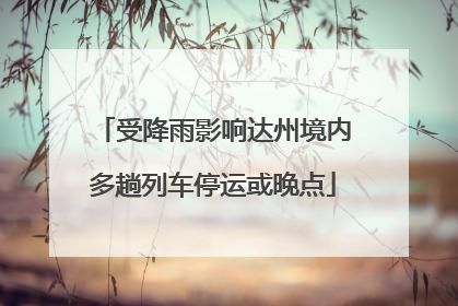 受降雨影响达州境内多趟列车停运或晚点