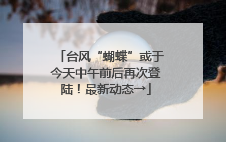 台风“蝴蝶”或于今天中午前后再次登陆！最新动态→