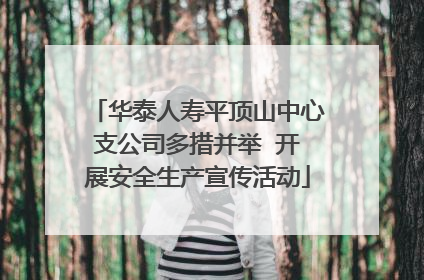 华泰人寿平顶山中心支公司多措并举  开展安全生产宣传活动