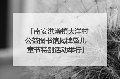 南安洪濑镇大洋村公益图书馆揭牌暨儿童节特别活动举行