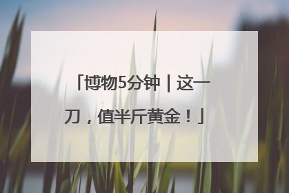博物5分钟｜这一刀，值半斤黄金！