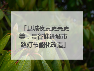 县城夜景更亮更美，景谷推进城市路灯节能化改造