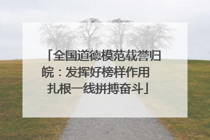 全国道德模范载誉归皖：发挥好榜样作用 扎根一线拼搏奋斗