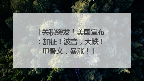 关税突发！美国宣布：加征！波音，大跌！甲骨文，暴涨！