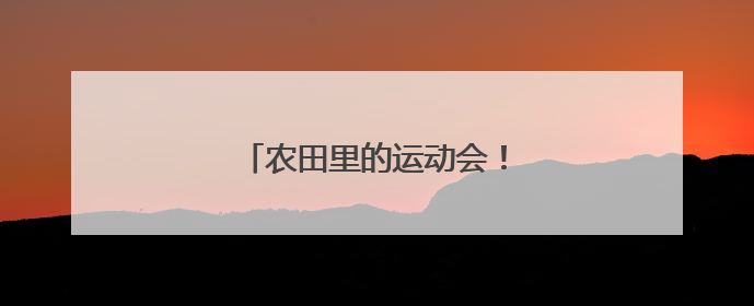农田里的运动会！燃动乡村新活力
