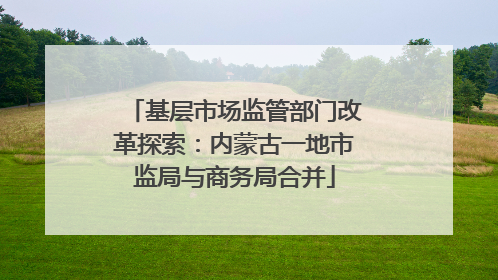 基层市场监管部门改革探索：内蒙古一地市监局与商务局合并