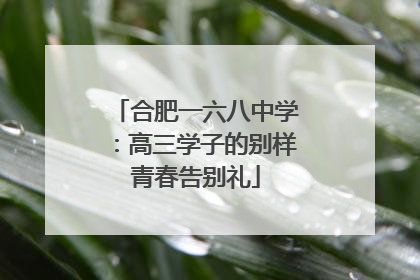 合肥一六八中学：高三学子的别样青春告别礼