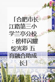合肥市长江路第三小学兰亭分校：榜样闪耀绽光彩 五育融合助成长